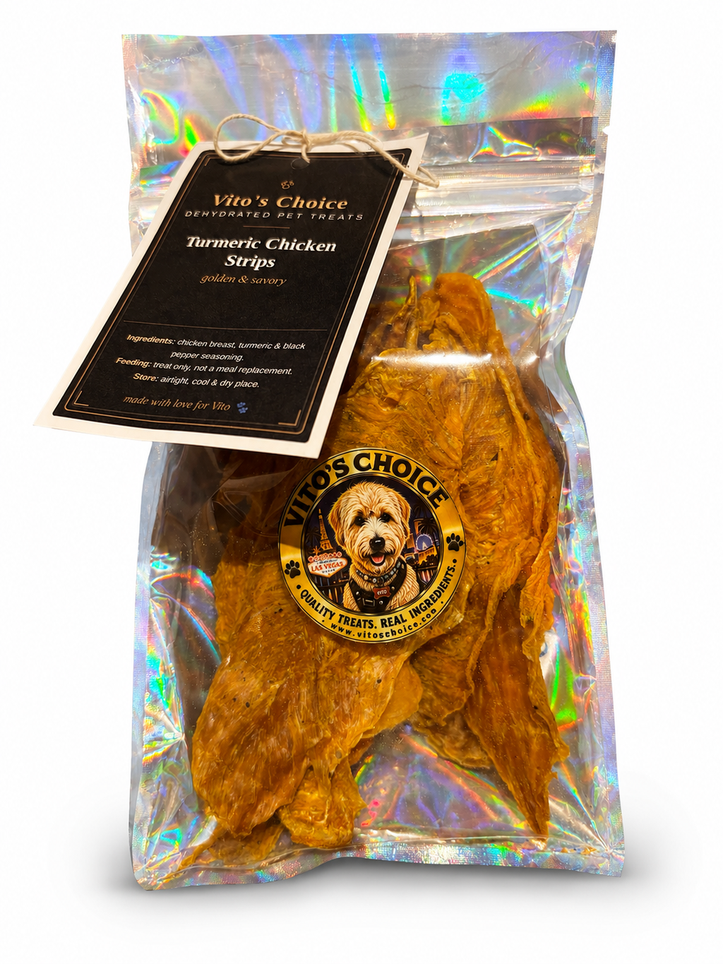 Turmeric Chicken Strips for Dogs, 3.5oz | Golden & Savory Joint-Support Treat
