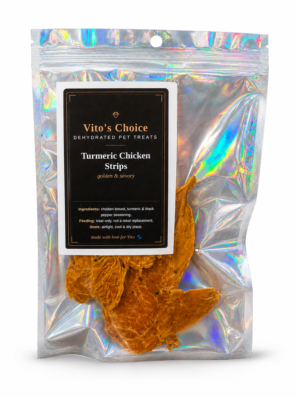 Turmeric Chicken Strips for Dogs, 3.5oz | Golden & Savory Joint-Support Treat