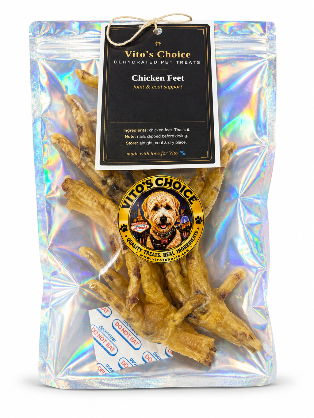 Dehydrated Chicken Feet Dog Treats, 3.5oz | Natural Joint & Coat Support